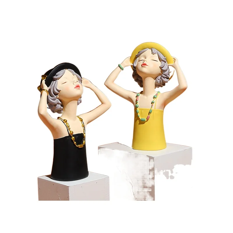 

Resin Sculpture Female The Statue Crafts Office Desk Furnishings Room Decoration