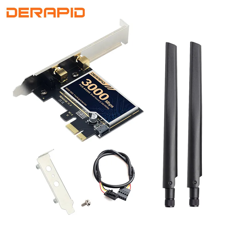 Беспроводной Адаптер 2 4 Гбит/с Gigabit PCIe Wi Fi 6 AX200 карта PCI E 1X двухдиапазонный 2974