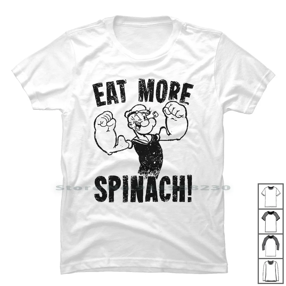 Футболка с рисунком съешите больше шпината 100% хлопок иллюстрация популярный