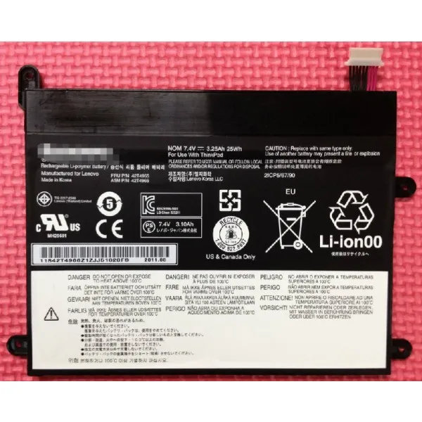 

UGB genuine Replacement 25Wh 42T4985 42T4966 battery for Lenovo Thinkpad 1838 10.1" Tablet