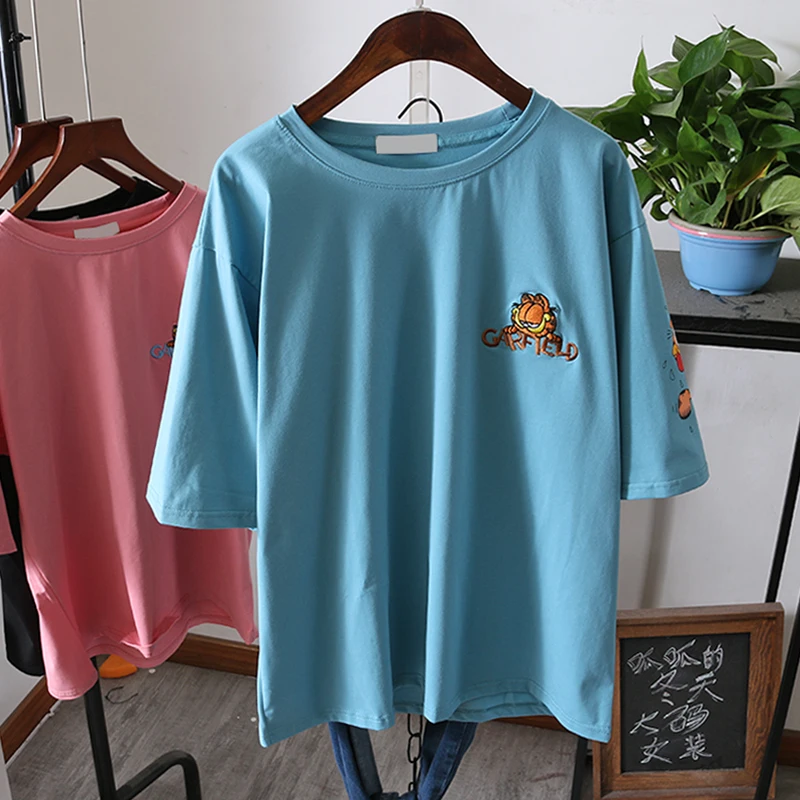 Футболка женская с коротким рукавом свободная повседневная хлопковая майка