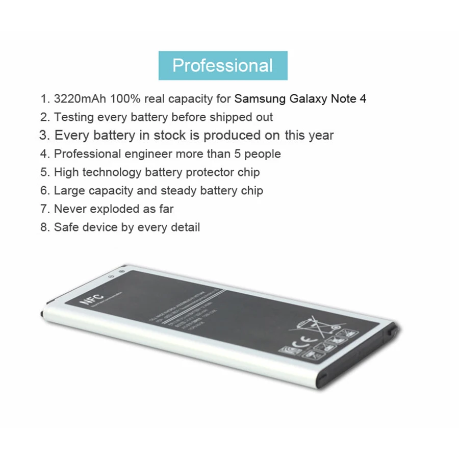 Оригинальный аккумулятор PINZHENG для мобильного телефона Samsung Galaxy Note 4 N910 N910C N910A N910V