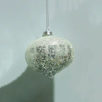 100pcspack diameter8cm small size handmade white bead onion shaped glass pendant christmas tree hanging decoration ornament