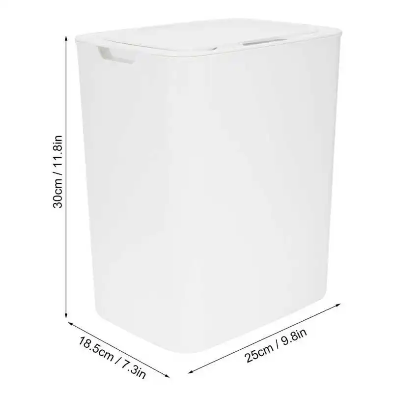 

14L Home Automatic Infrared Sensor Trash Can Kitchen Bedroom Smart Garbage Bin White Household Appliance ABS Trash Can