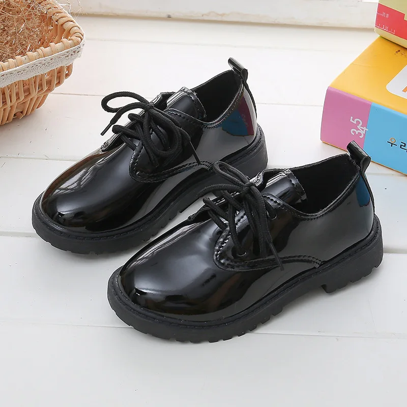 

Black Kids Unisex leather shoes Girls boys shoes Fashion Kid Dress shoes for students Dance Wedding Party black Children Shoes