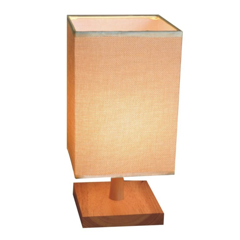 

Simple Retro Solid Wood Table Lamp Home Bedroom Night Light Square / Round Lamp