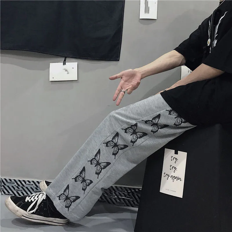 

2021 Summer pants Women's trousers gothic streetwear oversize leg casual hip-hop harajuku femme pantalon vintage aesthetic dark