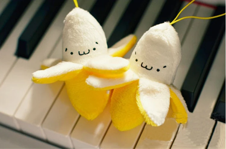 100 шт./лот мини брелок-банан плюшевый брелок подарок цепочка брелки плюшевая