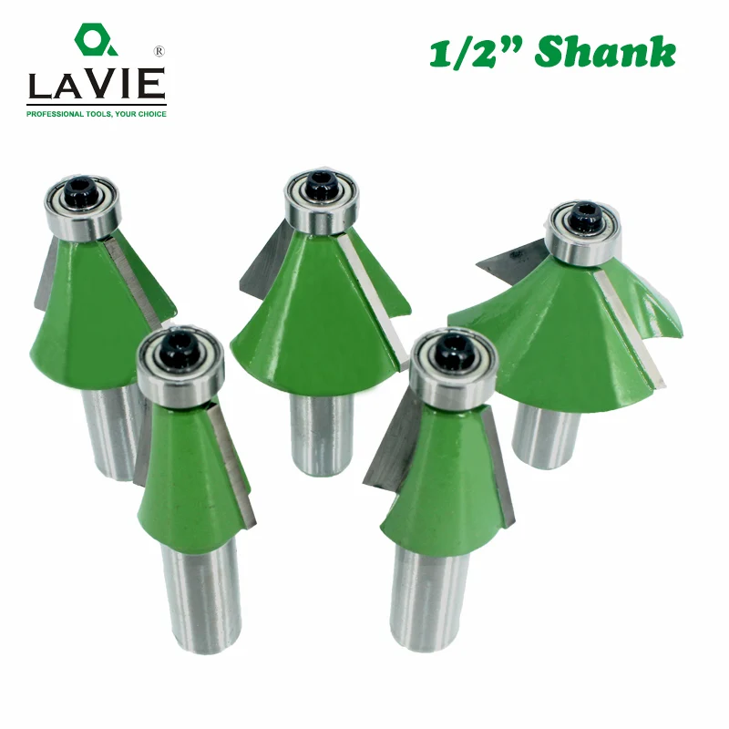 LAVIE 5pcs 12MM 1/2&quot Shank Chamfer Router Bit 11.25 15 22.5 30 45 Degree Milling Cutter for Wood Machine MC03233 | Инструменты