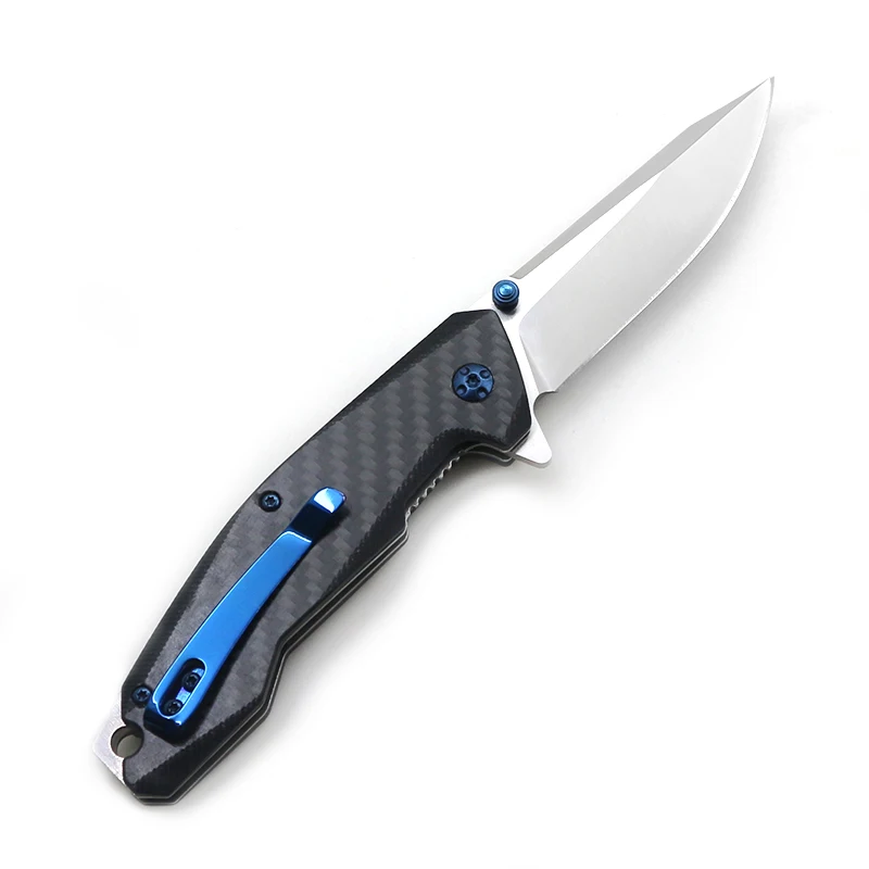 Новый складной нож из углеродного волокна 440 твердое лезвие карманный клип для