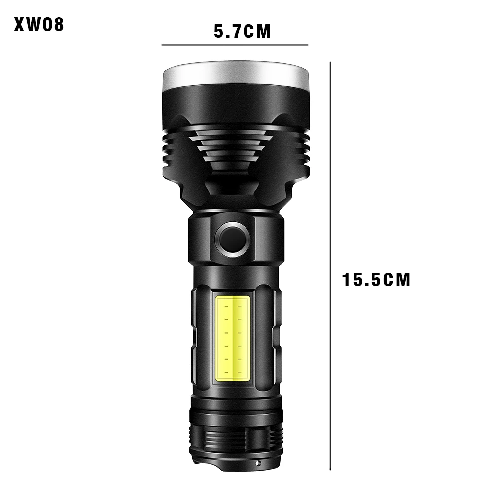 2021 new super powerful led flashlight xhp50 tactical torch usb rechargeable built in battery lamp ultra bright lantern camping free global shipping