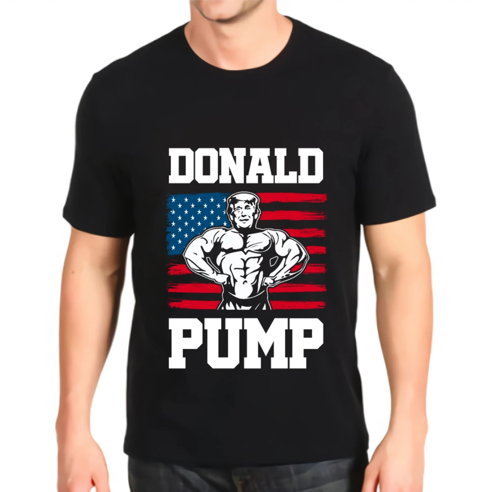 Футболка с рисунком О-образным горлом комплект новый donald pump Трамп тренировки
