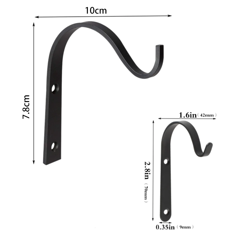 

6 Pack Iron Wall Hooks Set Heavy-Duty Metal Decorative Hooks for Sconces Vintage Home Decor 2 Pcs L Hooks + 4Pcs M Hooks