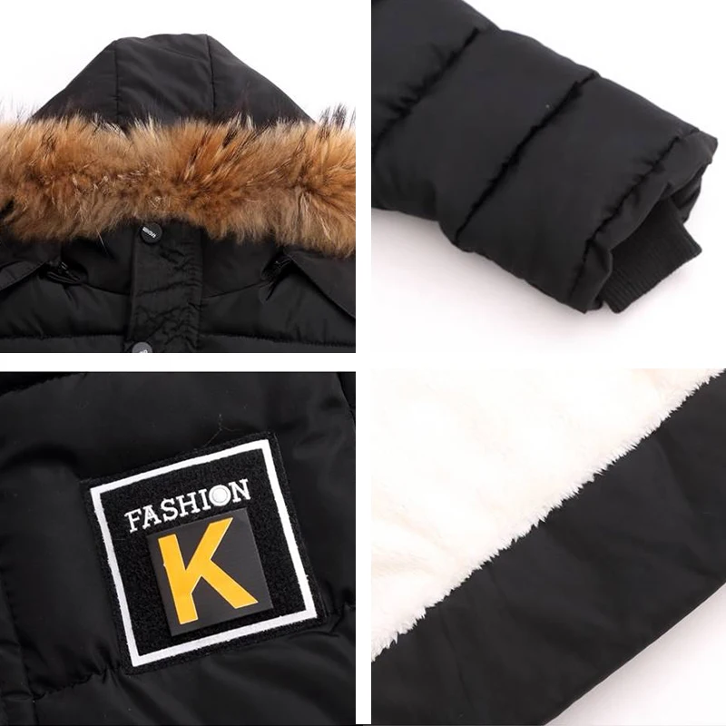 Зимняя Подростковая куртка с капюшоном для мальчиков 2020 зеленая черная детская