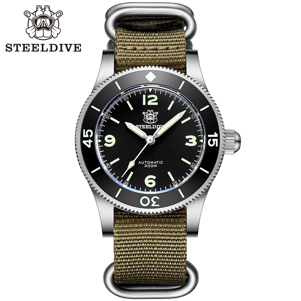 

STEELDIVE SD1952 41MM NH35 Automatic Diver Watch Luminous 300m Water Resistant Ceramic Bezel Sapphire Glass Mechanical Men Watch