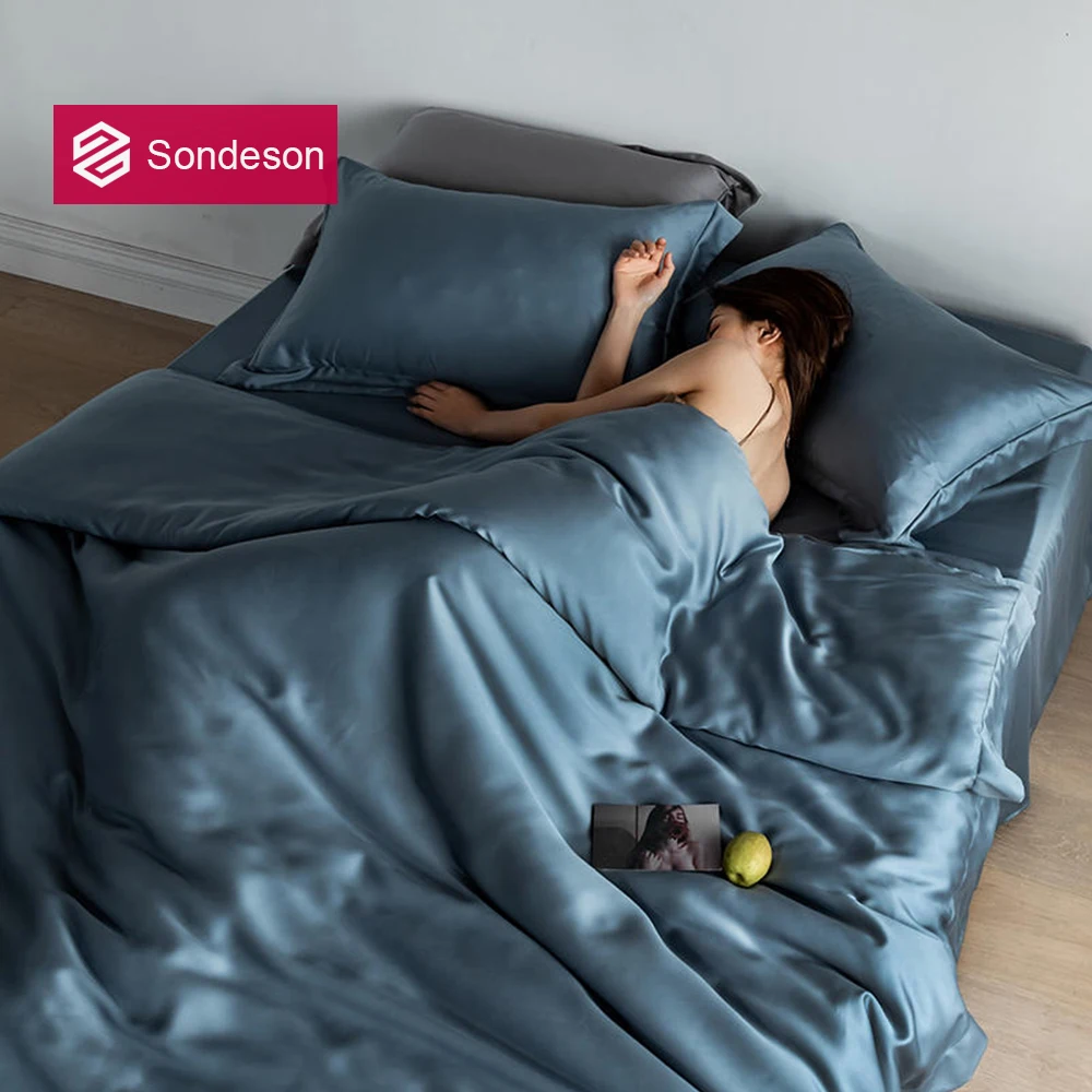 Sondeson домашний текстиль синий 100% Шелковый Комплект постельного белья красота