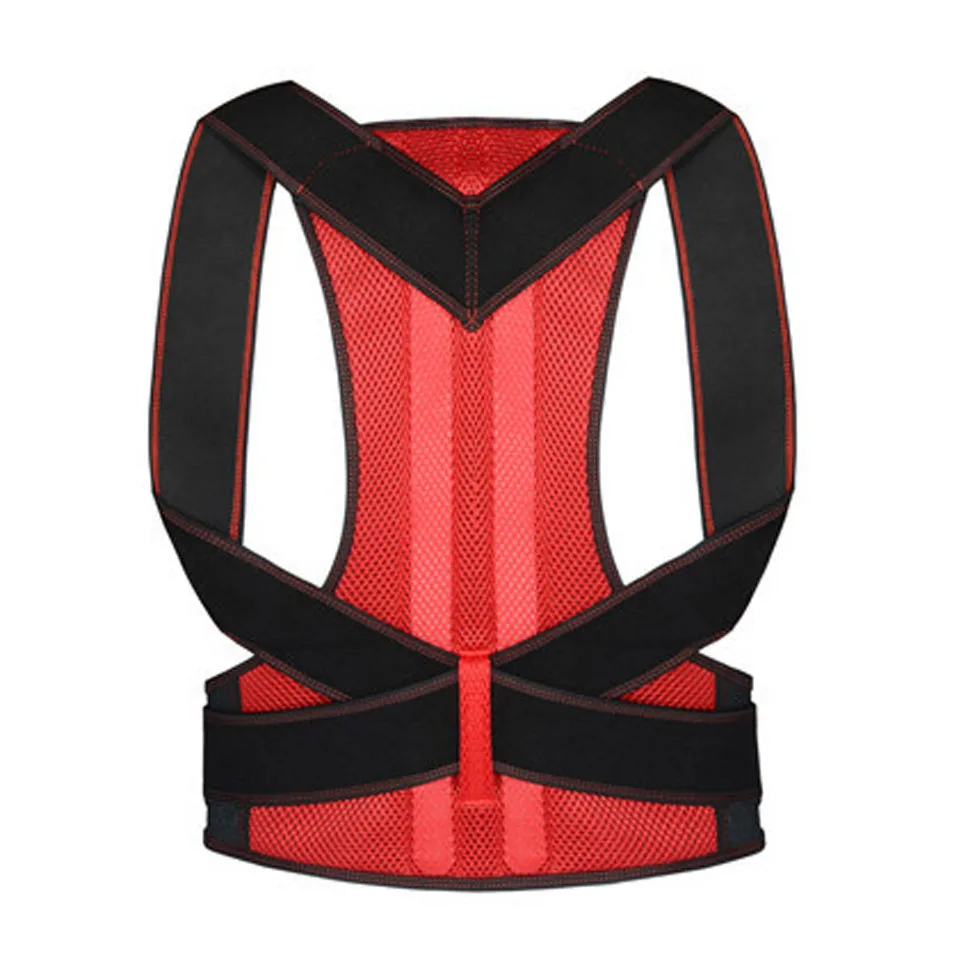 Red Posture Corrector Back Posture Brace Clavicle Support Stop Slouching and Hunching Adjustable Back Trainer Unisex - Цвет: Red