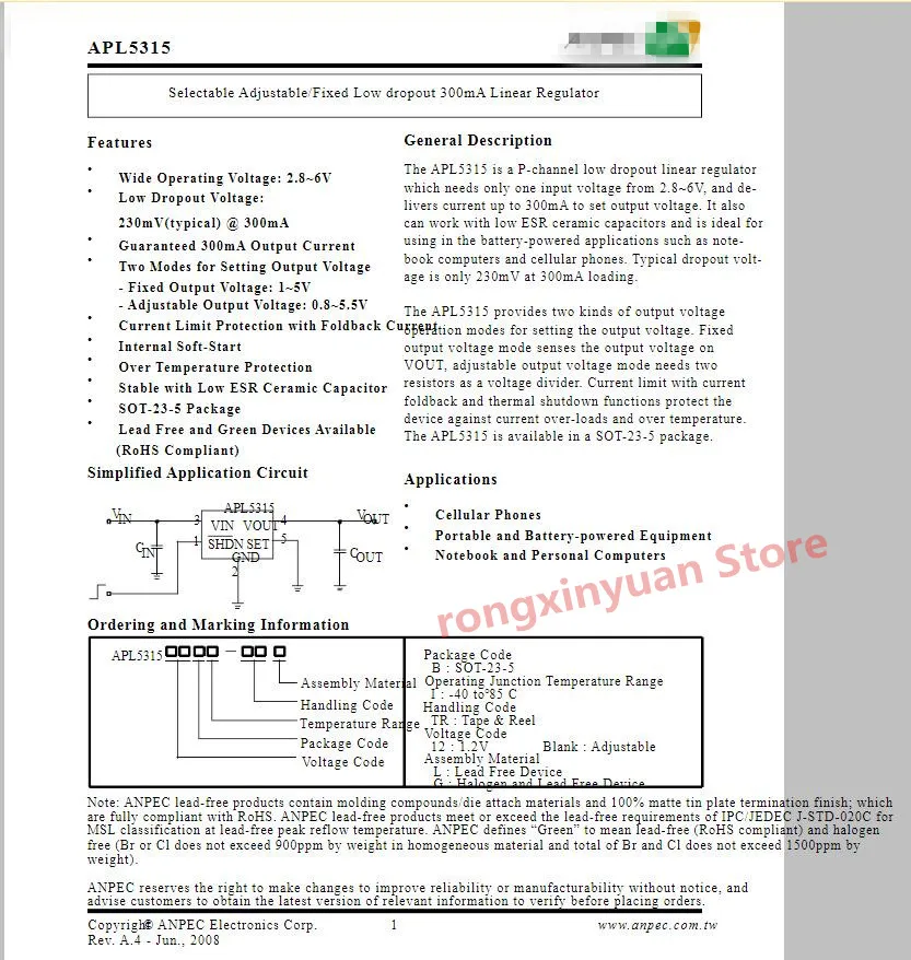 10 шт./лот APL5315 APL5315BI TRG 12BI 25BI SOT23 5 100% Новый оригинальный|Аксессуары для батарей и ЗУ|