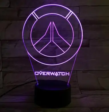 Игра Overwatch D.Va Hana Song детский ночник 3D светодиодный сенсорный датчик Декор для