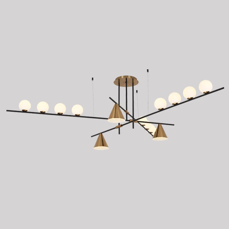 Modern Led Metal Pendant Lights Wrought Iron Glass Round Ball Brass Rod Hanging Lamp For Living Roomcafekitchen Nordic Lighting | Освещение