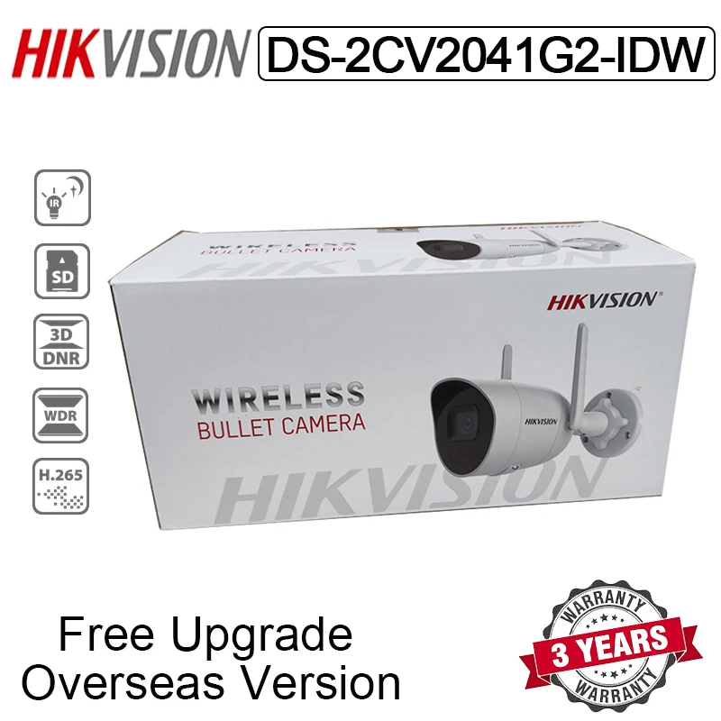 Hikvision 4MP Беспроводная цилиндрическая ip-камера DS-2CV2041G2-IDW IR 30m слот для sd-карты H.265