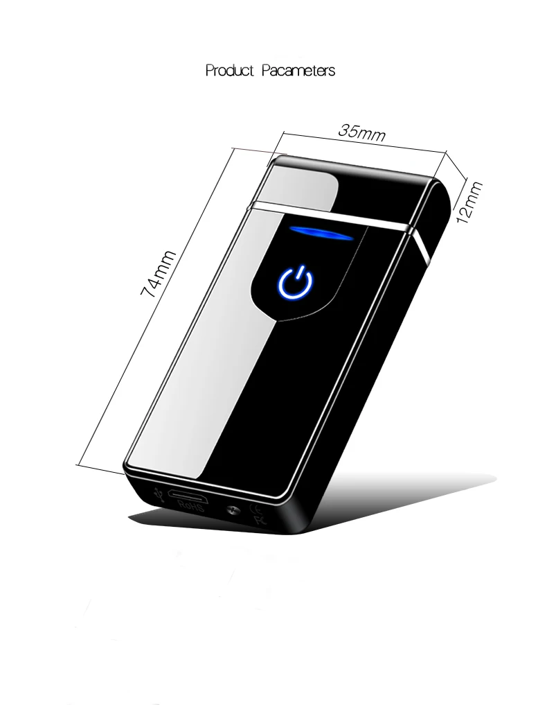 Usb зарядка импульсная Зажигалка светодиодный дисплей Электрический номер зажигания двойная дуга Электронная зажигалка плазменная зажигалка