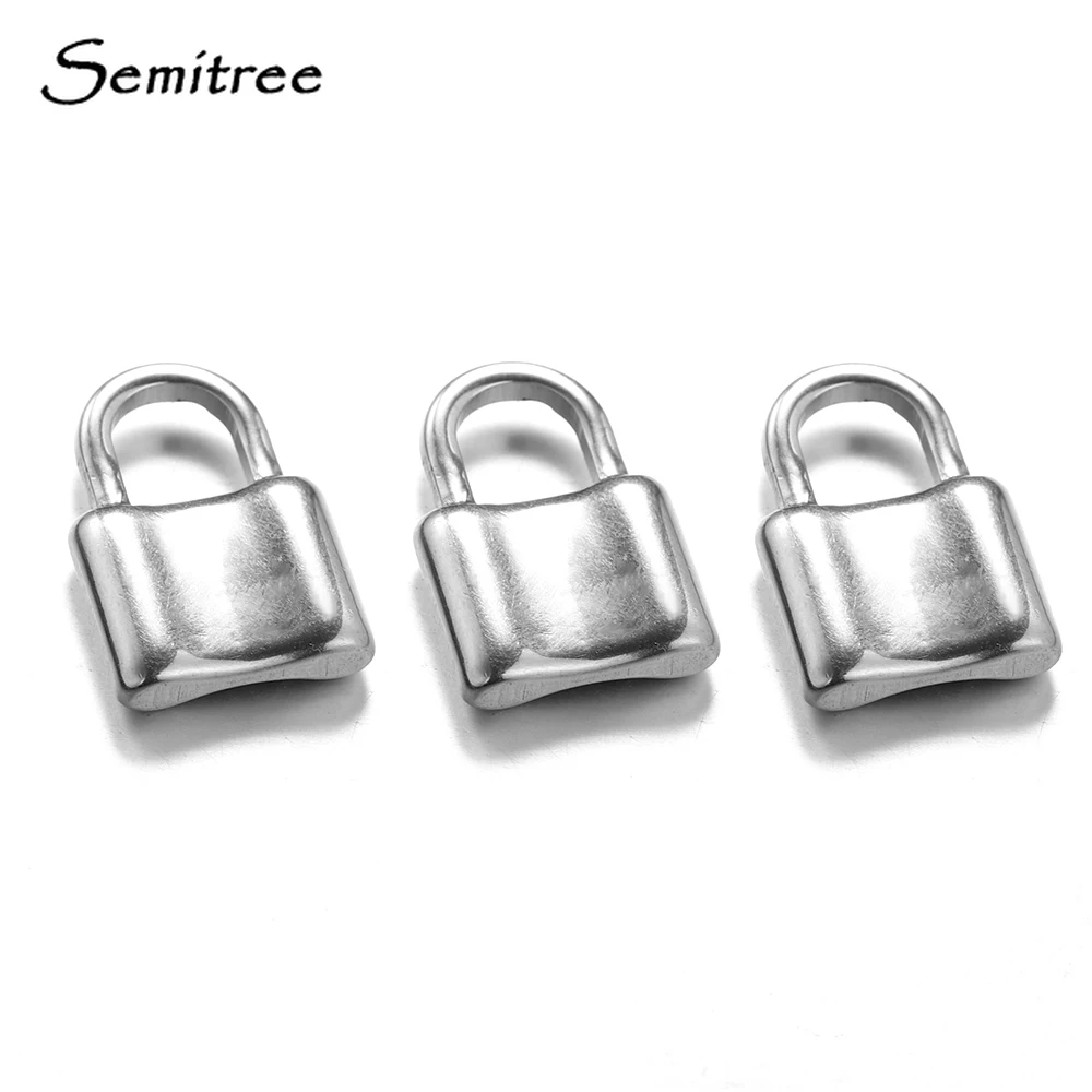 Semitree, 5 шт., 304, нержавеющая сталь, замок, ожерелье, подвеска, висячий замок, амулеты, аксессуары ручной работы, сделай сам, изготовление ювелирных изделий