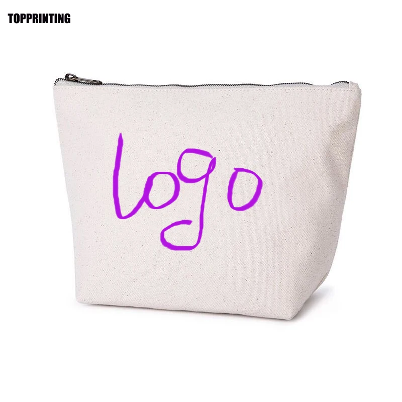 300 шт./лот косметичка с принтом и молнией хлопковая для женщин в качестве подарка