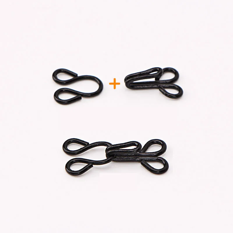 240 шт./лот Серебристые/черные швейные Крючки и глаза застежка для шитья