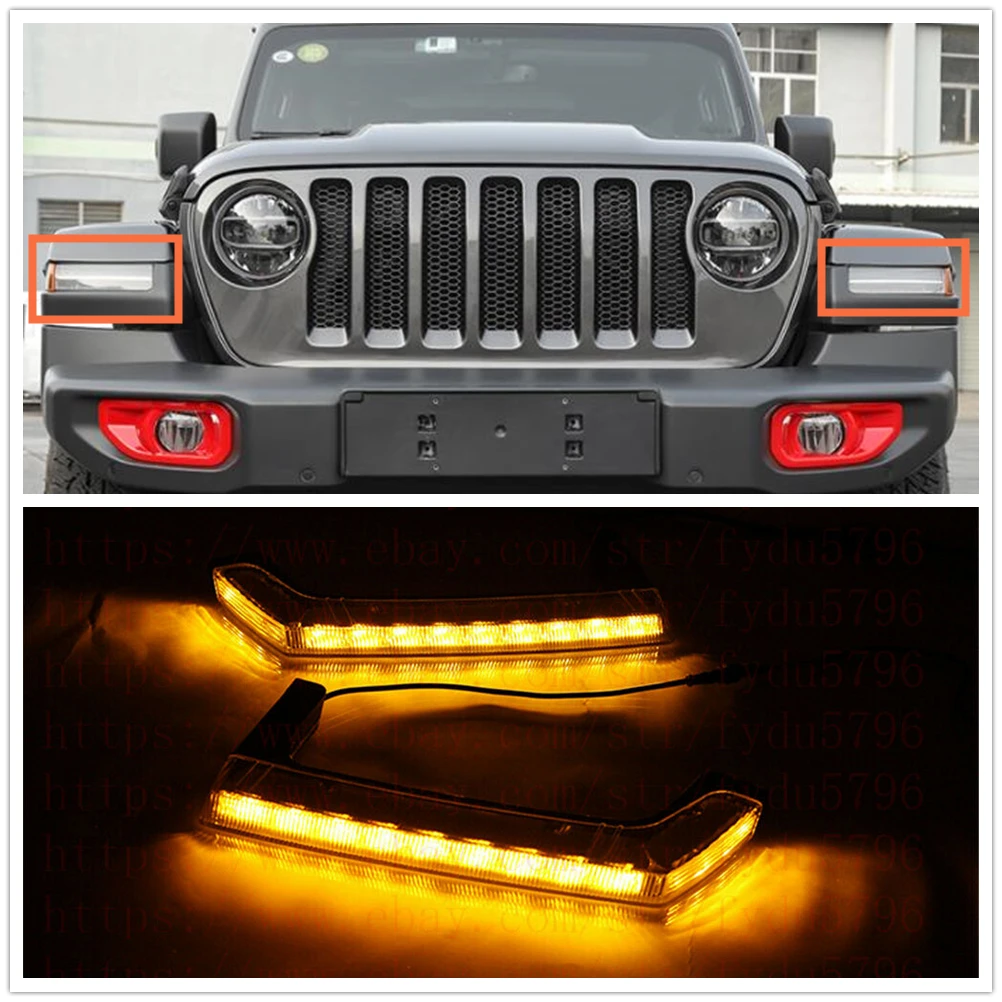 

2 шт. DRL для Jeep Wrangler Jk 2008-2015 2016 Светодиодный дневной светильник противотуманная фара