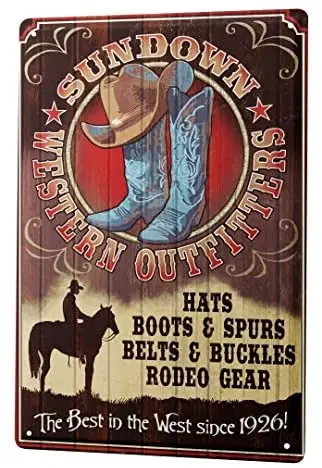 

Tin Sign Decor Plaques Nostalgic Professional Cowboy Equipment