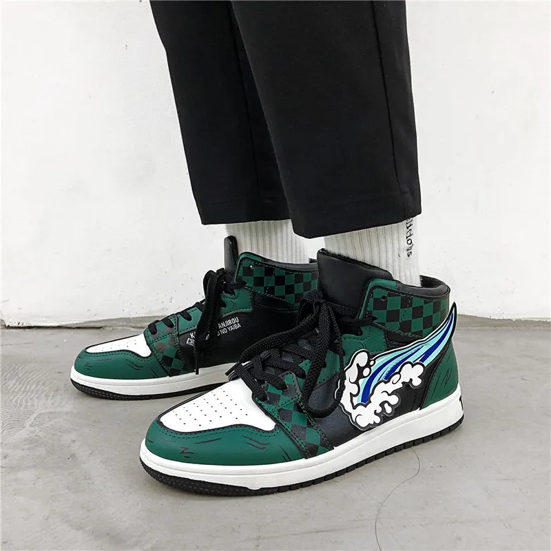 

Unisex Kimetsu No Yaiba Agatsuma Zenitsu Anime Shoes High-top Sneaker Demon Slayer Cosplay Kamado Tanjirou Jerseys Sport Shoes
