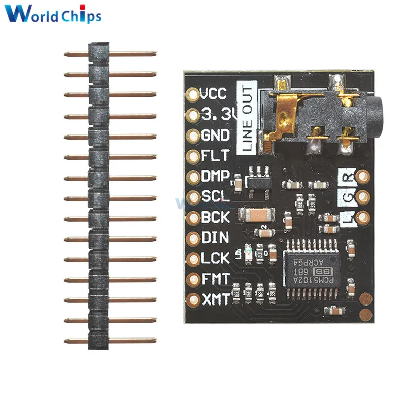 Звуковая плата DAC PCM5102A pHAT 3 5 мм стерео разъем цифровой аудио модуль 24 бит для Raspberry