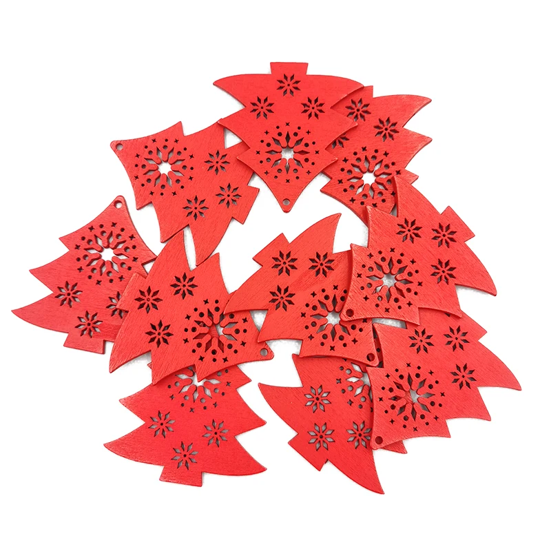 

10 шт., деревянные висячие виниры на новогоднюю елку