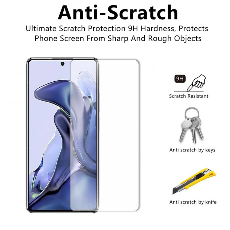 Protector de pantalla de vidrio para Xiaomi Mi 11T Pro, pel&iacute;cula protectora de vidrio templado para Xiaomi Mi 11T Pro-2
