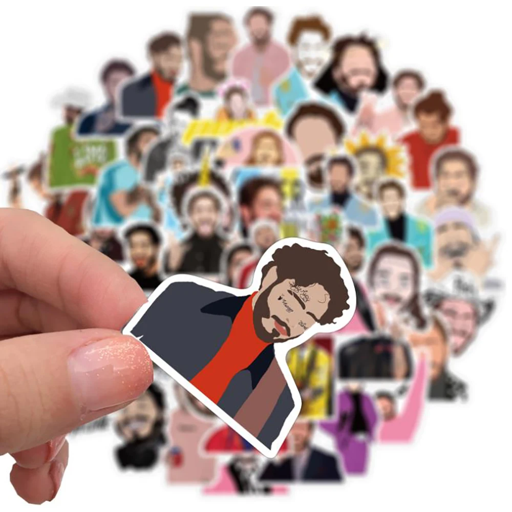 10/30/50PCS Singer Post Malone Stickers DIY Motorcycle Travel Luggage Skateboard Cool Graffiti Sticker Waterproof Decals Kid Toy - купить по