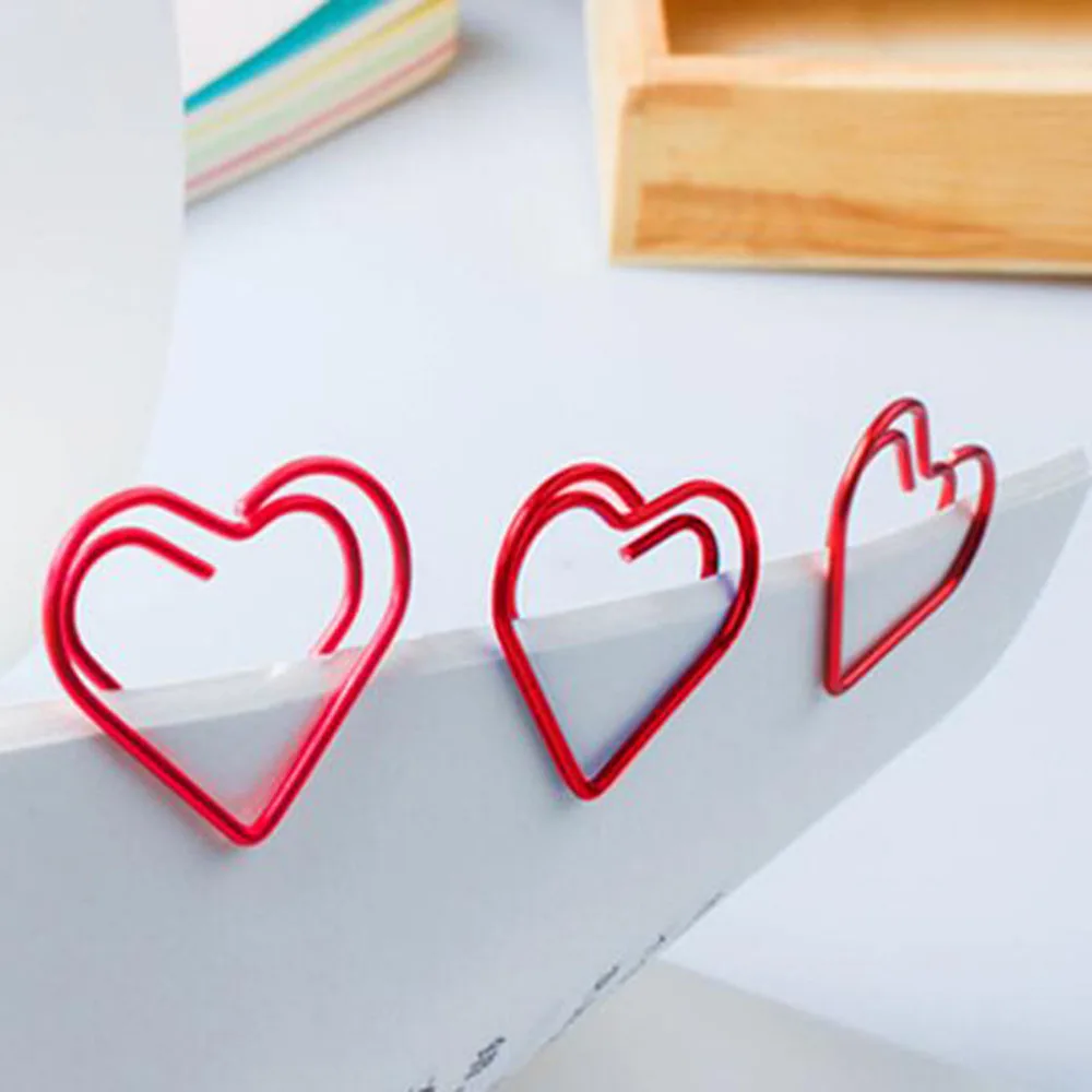 24 шт. Красное Сердце Металл memo набор скрепок для бумаги индекс Закладка книг