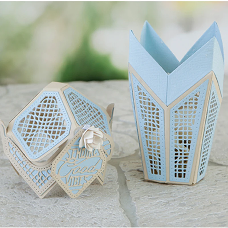 

New Metal Cutting Dies Cone box for Scrapbooking Steel Craft Die Cut Embossing Paper Card Album