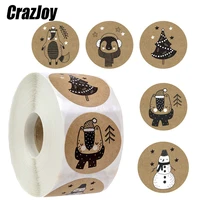 500pcs round christmas stickers roll santa cute vintage party package envelope gift card label sealing decor for reward kid toys
