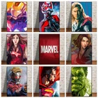 Картины на холсте с супергероями Marvel, аниме, Человек-паук, Халк, Железный человек, плакаты и принты, настенные картины для гостиной, домашний декор