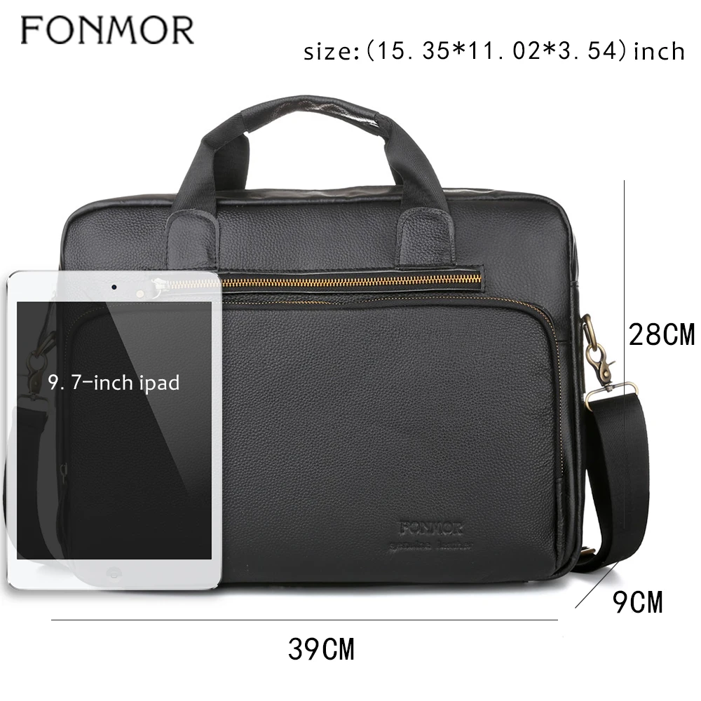 Мужской портфель из натуральной кожи Fonmor для ноутбука 15 6 дюйма сумка через плечо