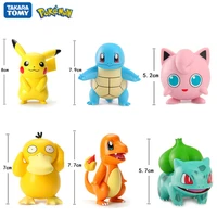 6pcsset pokemon pikachu anime figures charmander psyduck squirtle jigglypuff bulbasaur high quality toy model kids best gifts
