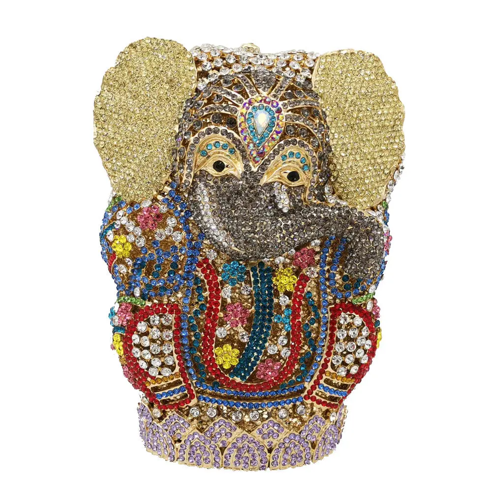 

Buddism Elephant crystal Rhinestone Clutch Party Bag Wedding Bag Party Bag Party bag Crystal jaw-dropping color handbag