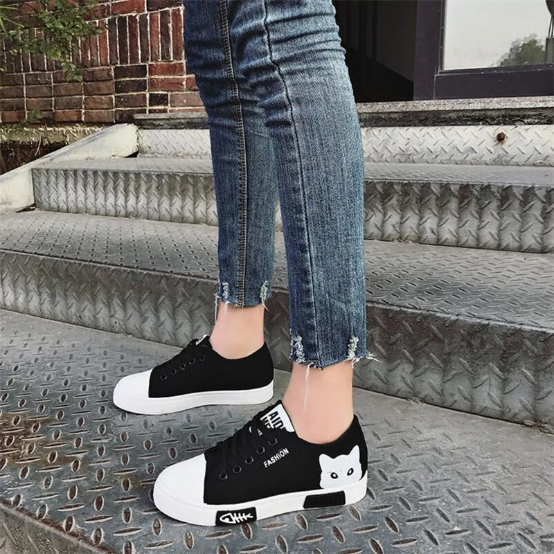 QWEDF женская обувь на плоской подошве с рисунком парусиновая 2019 летние женские