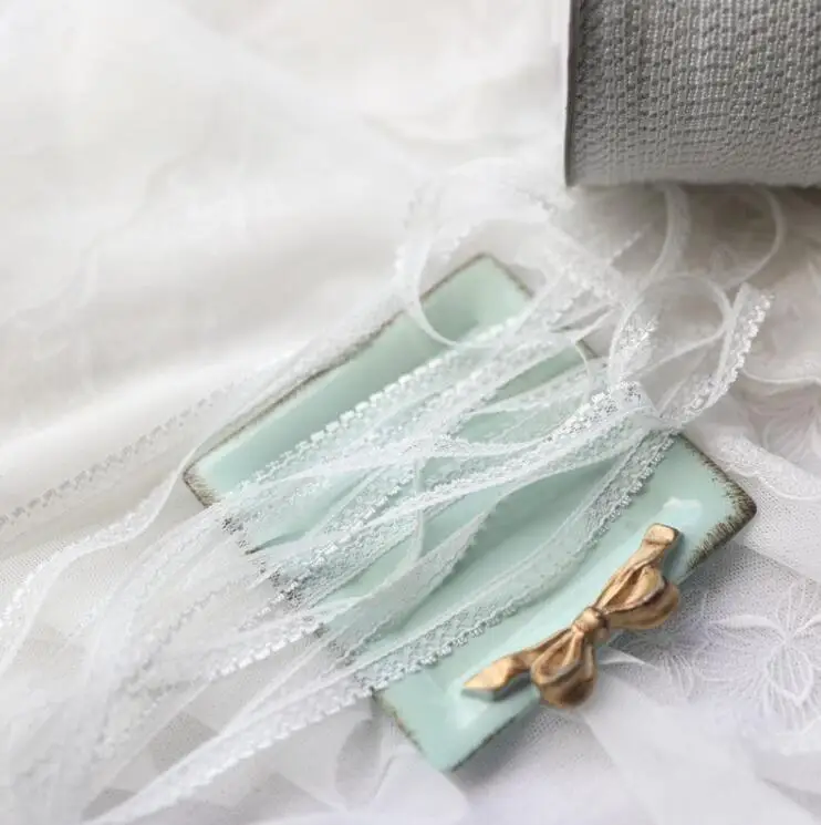 10 метров высокое качество белый цветок гладкий полиэстер кружевная отделка