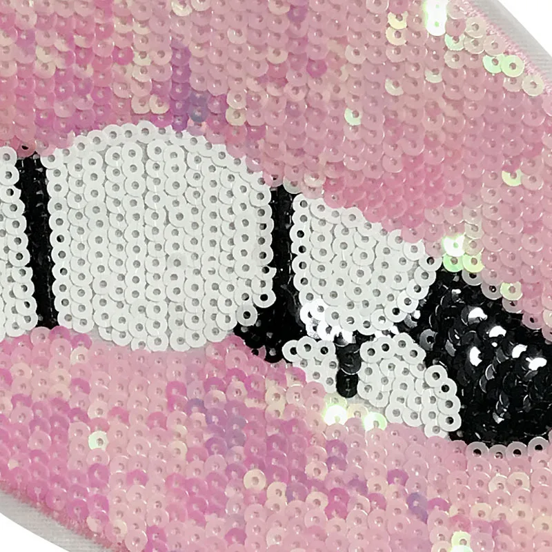 Большая нашивка для губ и рта аппликация шитья нашивки ручной работы с блестками