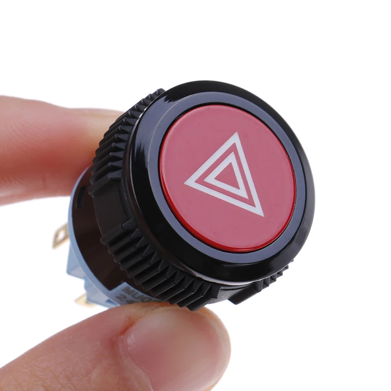 

12V/24V 22mm Device Switch Car Button Double Flash Switch Start Button With Light Self-Locking Warning Symbol Button