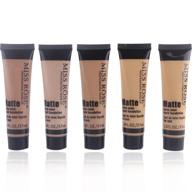 Miss Rose Matte-wear Liquid Foundation Concealer Hide Blemish Facial Base Makeup Waterproof Lasting Matte Light Brighten Skin |