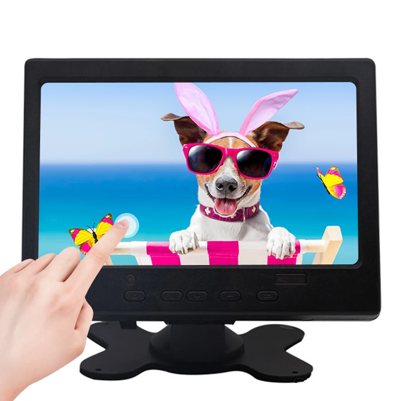 7 дюймовый IPS ЖК дисплей емкостный сенсорный экран монитор для Raspberry Pi с HDMI + VGA av