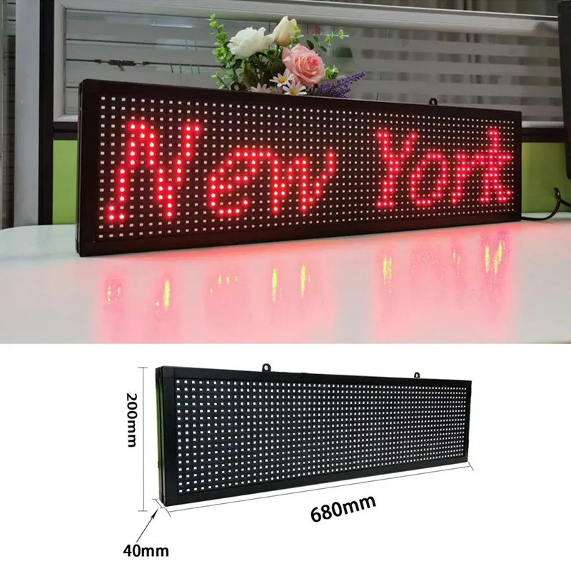 P10 Красный СВЕТОДИОДНЫЙ знак 26 ''x 8'' с Wi-Fi подключением прокрутка